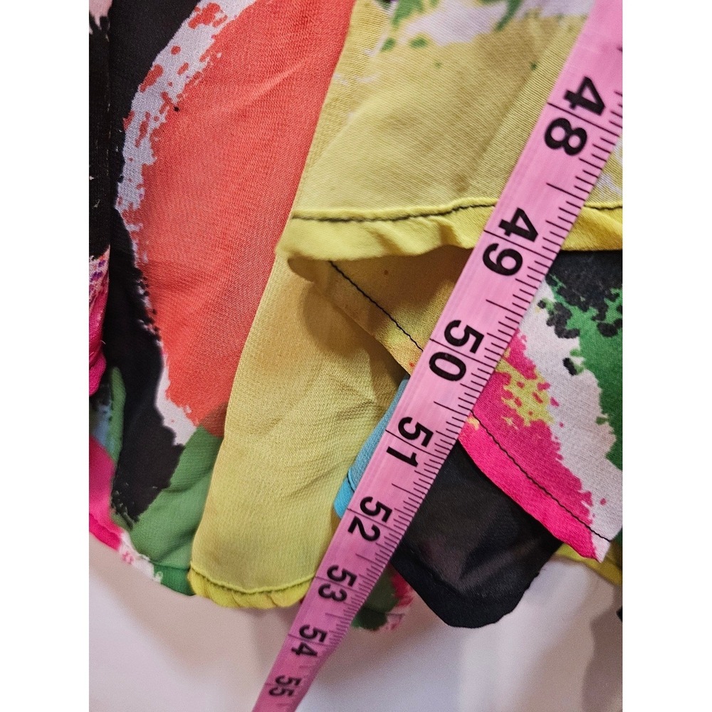 Ashley Stewart Multi Color Abstract High Low Maxi Dress Cold Shoulder Plus 26/28 - Picture 11 of 11